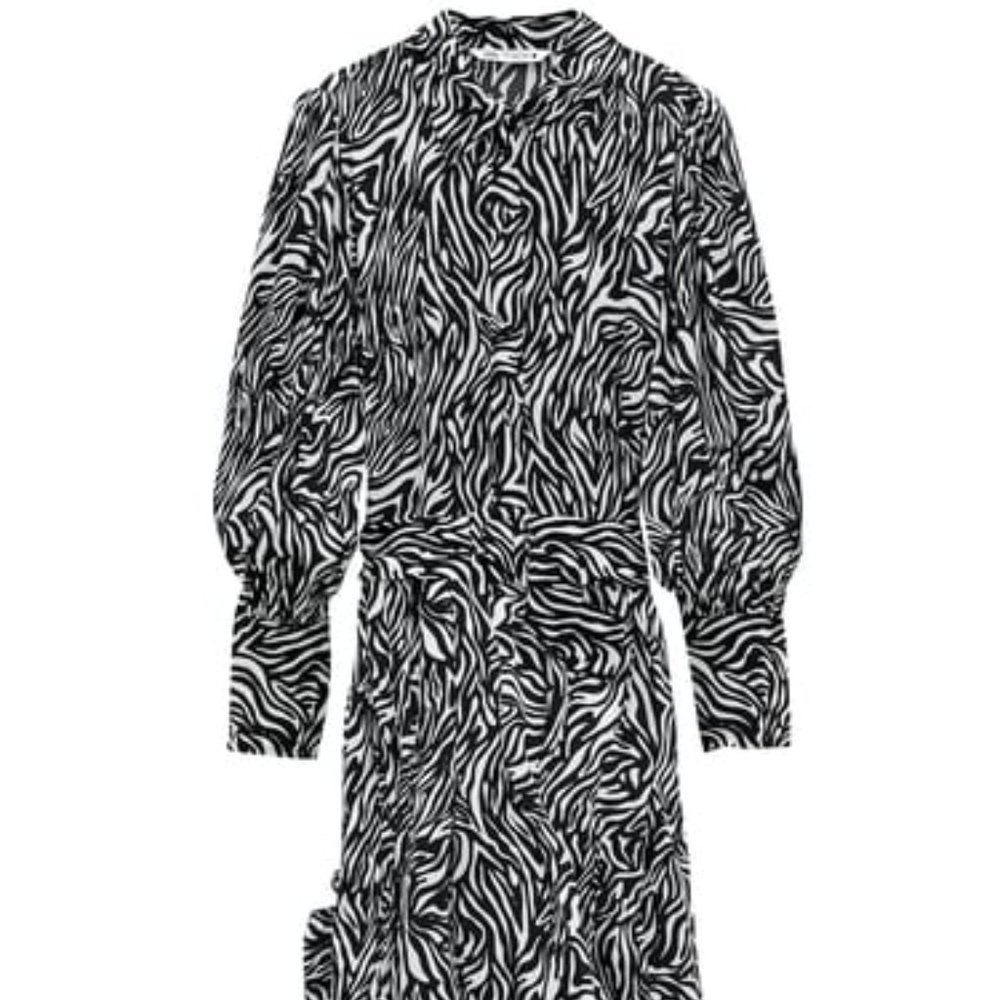 ZARA Belted Animal Print Dress - Picture 1 of 8